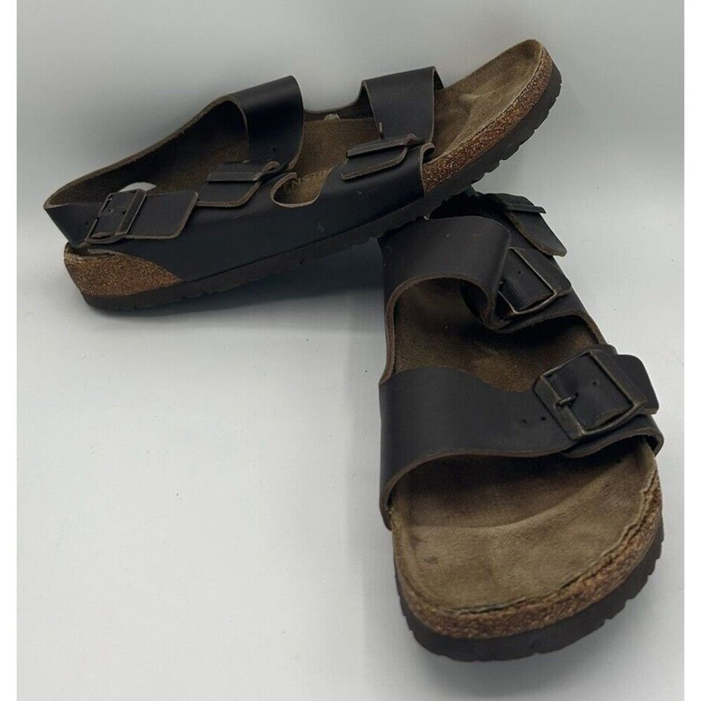 Birkenstock Brown/Black Two-Strap Sandals